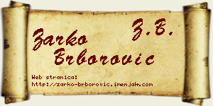 Žarko Brborović vizit kartica